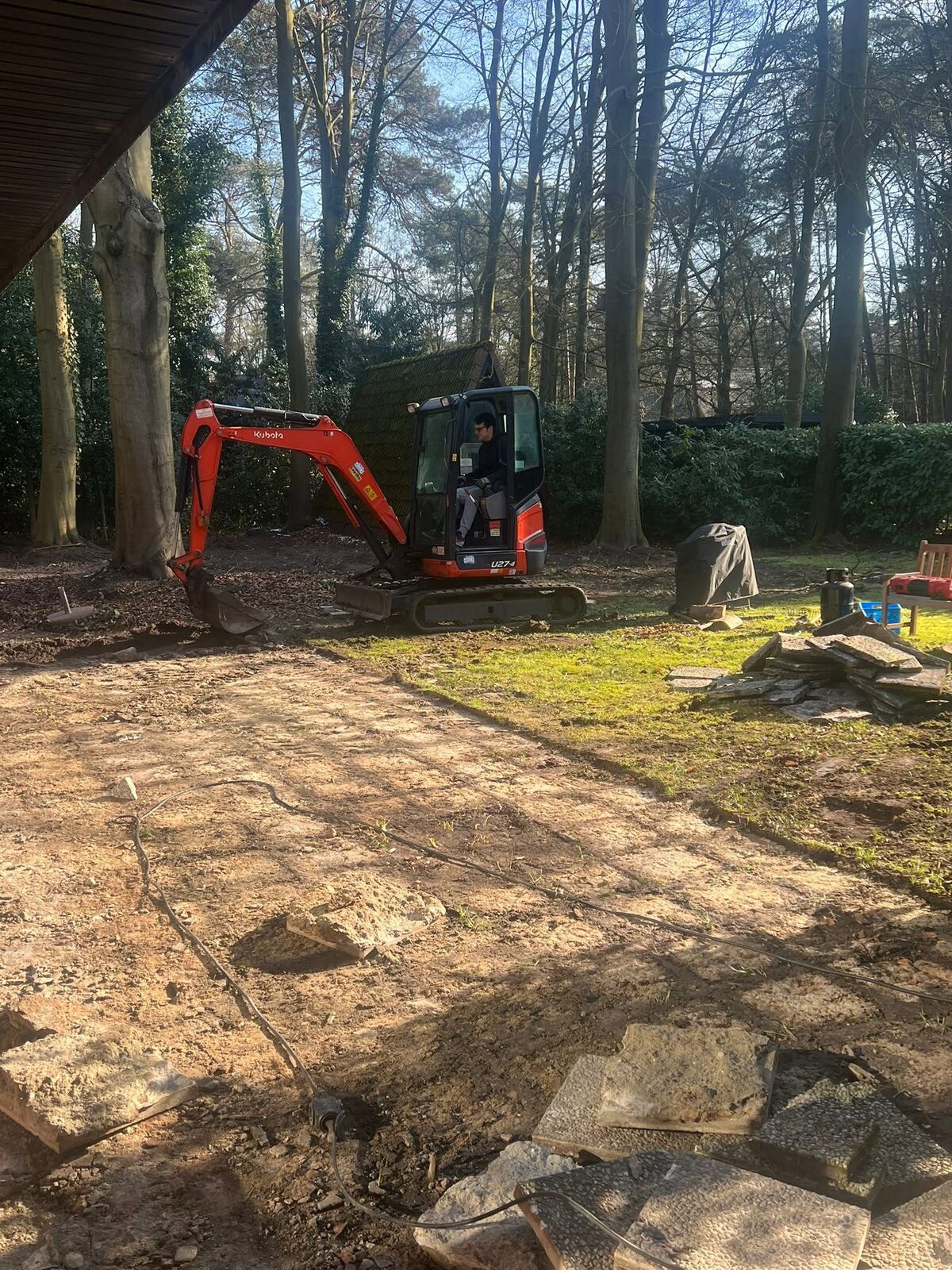 Graafwerk in de tuin